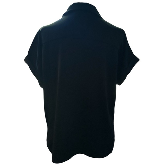 Rachel Zoe Black Boxy Button Down Shirt Large - Picture 3 of 6